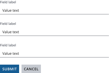 Example showing default button bar order, submit CTA on the left and cancel primary to the right of submit