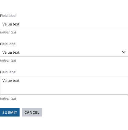 Example of a single-step form